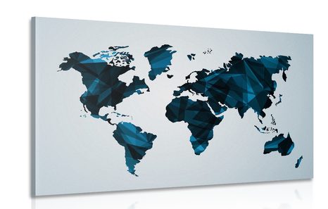 CANVAS PRINT WORLD MAP IN VECTOR GRAPHIC DESIGN - PICTURES OF MAPS - PICTURES