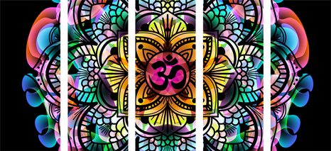 5-DÍLNÝ OBRAZ MANDALA ZDRAVÍ - OBRAZY FENG SHUI - OBRAZY