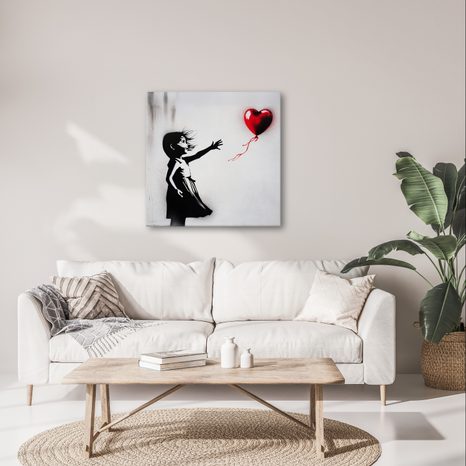 OBRAZ SRDCE VE VĚTRU STREET ART - OBRAZY ŽENY - OBRAZY