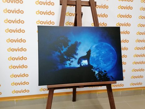 TABLOU LUPUL ÎN LUNA PLINĂ - TABLOURI ANIMALE - TABLOURI