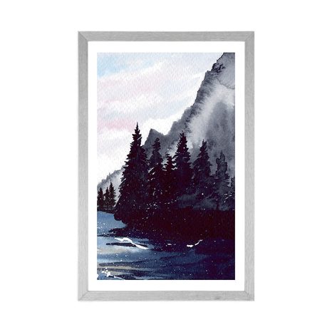 POSTER – PAESAGGIO DISEGNATO INVERNALE - NATURA - POSTER