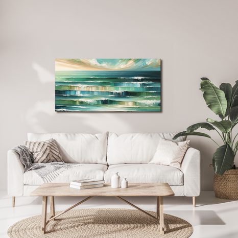 WANDBILD RUHIGES MEER UND WOLKEN - BILDER MEER UND STRAND - BILDER