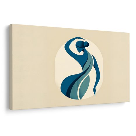 WANDBILD ELEGANTE SILHOUETTE IN BLAU - WANDBILDER FRAUEN - BILDER