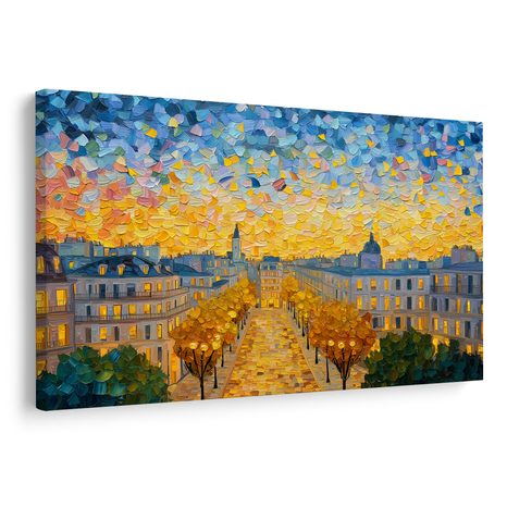 WANDBILD HERBSTLICHE STRASSE IN WÄRME - BILDER VON STÄDTEN - BILDER