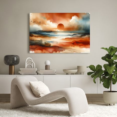 OBRAZ ZAPADAJÍCÍ SLUNCE V KRAJINĚ - OBRAZY VÝCHOD A ZÁPAD SLUNCE - OBRAZY