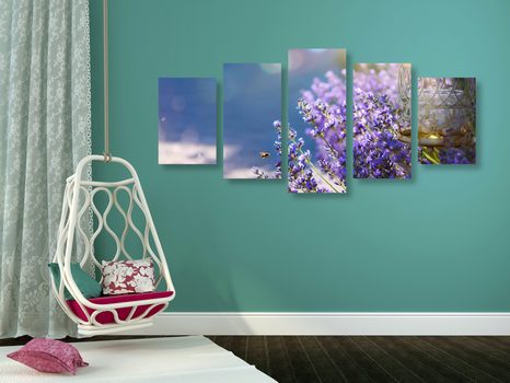 TABLOU 5-PIESE GRĂDINA DE LAVANDĂ - TABLOURI CU COLȚURI DE LINIȘTITE - TABLOURI