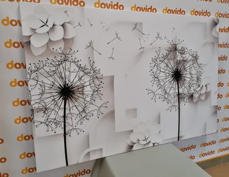 TABLOU MODERN PĂPĂDIE - TABLOURI ALB-NEGRU - TABLOURI