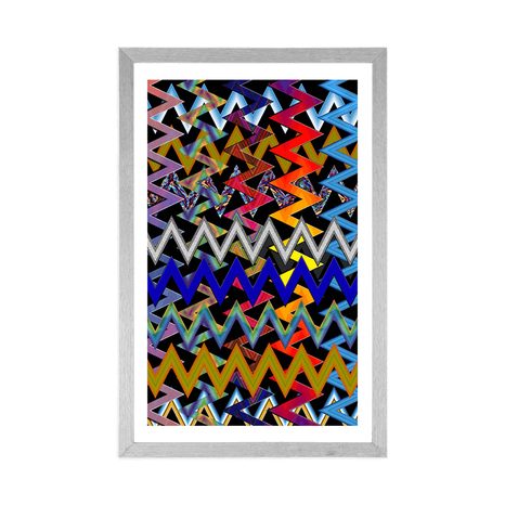 PLAKAT S PASPARTUJEM ČUDOVITI VZOREC V BARVAH - ABSTRAKTNI IN VZORČASTI - PLAKATI