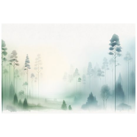 SAMOLEPÍCÍ FOTOTAPETA MLŽNÝ LES V PASTELOVÝCH TÓNECH - TAPETY LES - TAPETY