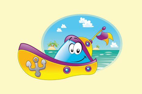 WANDBILD ABENTEUER AUF DEM BOOT - BILDER FÜR KINDER - BILDER