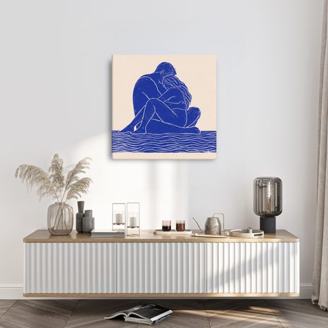 TABLEAU SUR TOILE – UNION TENDRE DE DEUX CORPS - TABLEAUX D'AMOUR - TABLEAUX
