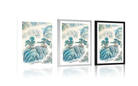 PLAKAT S PASPARTUOM KINESKI PEJZAŽ - PRIRODA - PLAKATI