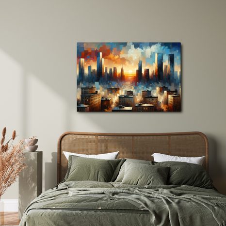 OBRAZ MĚSTO V ZÁŘI SLUNCE - OBRAZY MĚSTA - OBRAZY