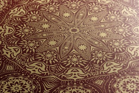 TABLOU MANDALA ORNAMENTALĂ CU DANTELĂ ÎN CULOAREA VIȘINIE - TABLOURI FENG SHUI - TABLOURI