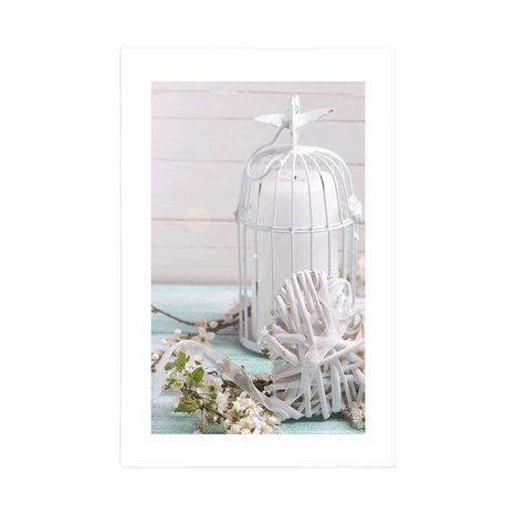 AFFICHE – BRANCHE DE CERISIER ET LANTERNES BLANCHES - VINTAGE ET RÉTRO - AFFICHES