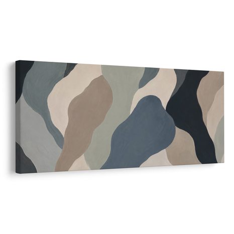 TABLEAU SUR TOILE – ABSTRACTION MODERNE AUX TONS NATURELS - IMAGES FORMES ABSTRAITES - TABLEAUX