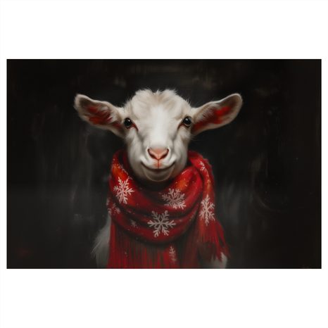 OBRAZ VÁNOČNÍ KOZA S ŠÁLOU - VÁNOČNÍ A ZIMNÍ OBRAZY - OBRAZY