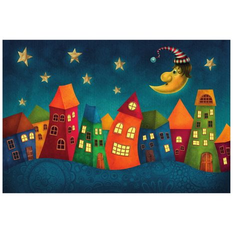 TAPETA MĚSÍČEK NAD MĚSTEM - DĚTSKÉ TAPETY - TAPETY