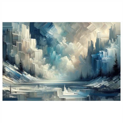 SLIKA LEDENI PLANINSKI PEJZAŽ - APSTRAKTNE SLIKE - SLIKE