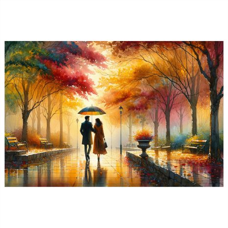 OBRAZ ROMANTIKA V PARKU - OBRAZY LIDÍ - OBRAZY