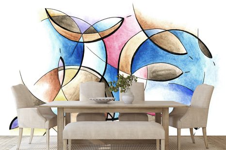 TAPETA ABSTRAKTNÍ KRESBA TVARŮ - ABSTRAKTNÍ TAPETY - TAPETY