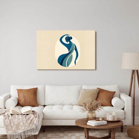 WANDBILD ELEGANTE SILHOUETTE IN BLAU - WANDBILDER FRAUEN - BILDER