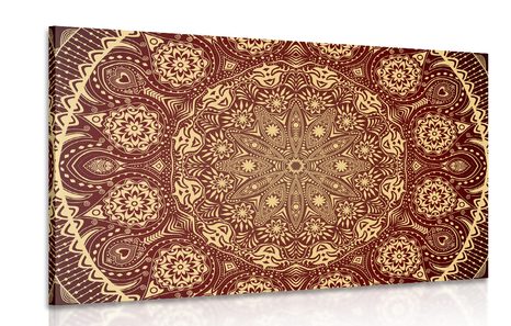PICTURE ORNAMENTAL MANDALA WITH LACE IN BURGUNDY COLOR