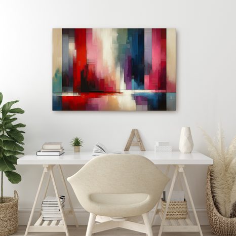 OBRAZ BAREVNÁ HARMONIE V MLZE - OBRAZY ABSTRAKTNÍ TVARY - OBRAZY