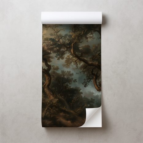 TAPET AUTOADEZIV PĂDURE ANTICĂ ÎN CEAȚĂ MISTERIOASĂ - TAPET PĂDURE - TAPETURI