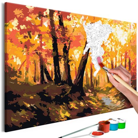 PICTURE PAINTING BY NUMBERS AUTUMN FOREST
