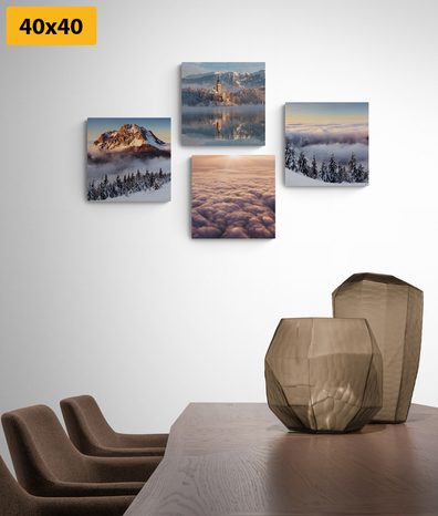 KOMPLET SLIK ZIMSKA NARAVA Z OBLAKI - KOMPLETI SLIK - SLIKE