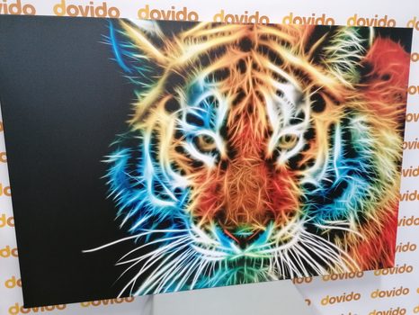 WANDBILD TIGERKOPF IM ABSTRAKTEN DESIGN - BILDER TIERE - BILDER