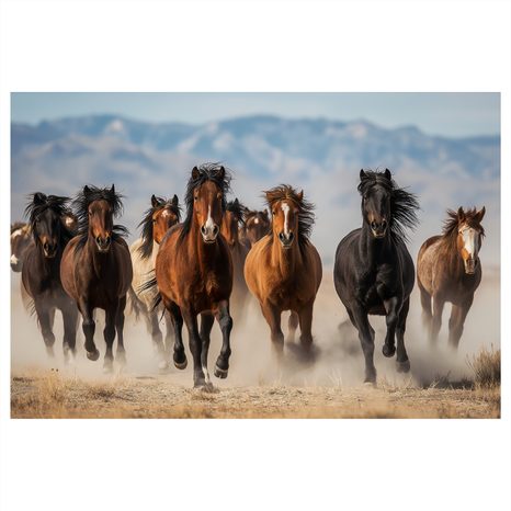 OBRAZ DIVOKÝ BĚH KONÍ KRAJINOU - OBRAZY KONĚ - OBRAZY