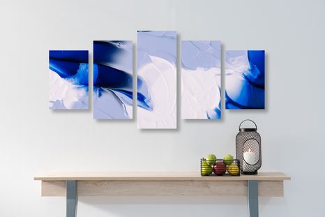 TABLOU 5-PIESE PICTURĂ ARTISTICĂ DE TREI CULORI - TABLOURI ABSTRACTE - TABLOURI