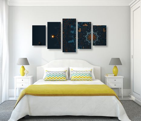 5 RÉSZES KÉP VONZÓ MANDALA - FENG SHUI KÉPEK - KÉPEK