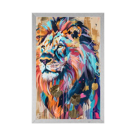 PLAKAT LAVA POPUT SLIKE NA PLATNU - LAVOVI I TIGROVI - PLAKATI