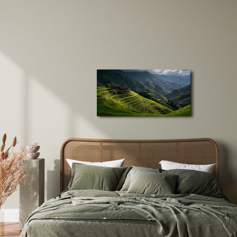 OBRAZ HARMONICKÉ HORSKÉ KRAJINY - OBRAZY POLE A LOUKY - OBRAZY