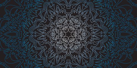 OBRAZ ORNAMENTÁLNA MANDALA NA ČIERNOM POZADÍ - OBRAZY FENG SHUI - OBRAZY