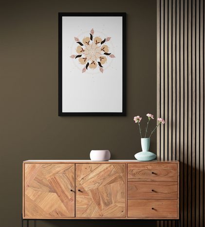 POSTER MIT PASSEPARTOUT ZARTE ABSTRAKTION DER BLUMEN - MOTIVE AUS UNSERER WERKSTATT - POSTER