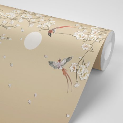 SAMOLEPÍCÍ TAPETA PTÁČCI NA VĚTVE STROMU - SAMOLEPÍCÍ TAPETY - TAPETY