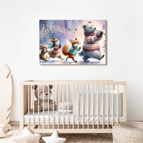 OBRAZ ZVÍŘÁTKA POCHODUJÍCÍ V HUDEBNÍM RYTMU - DĚTSKÉ OBRAZY ZVÍŘÁTKA - OBRAZY