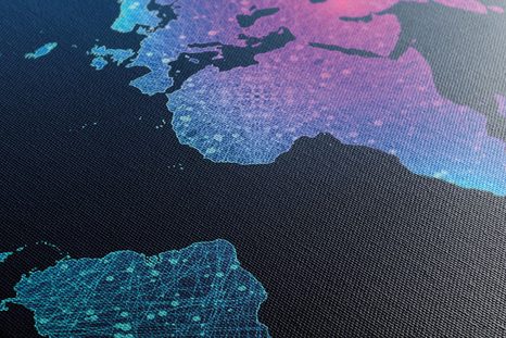 OBRAZ NA KORKU NOČNÍ MAPA SVĚTA - OBRAZY NA KORKU - OBRAZY