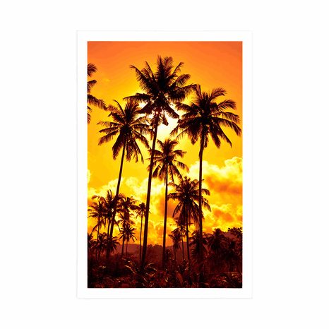 AFFICHE – PALMIERS DE COCO SUR LA PLAGE - NATURE - AFFICHES