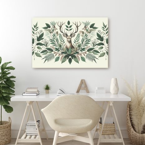 WANDBILD HIRSCH IM WALDKRANZ - BILDER VON HIRSCHEN - BILDER