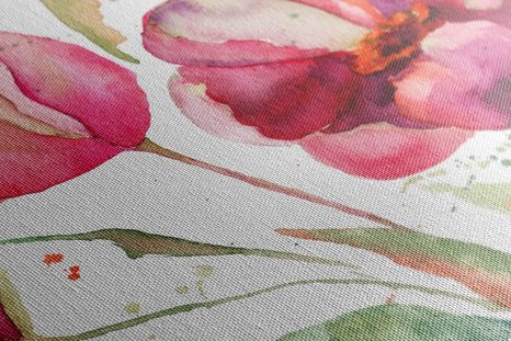 WANDBILD WUNDERSCHÖNE TULPEN IM INTERESSANTEN DESIGN - BILDER BLUMEN - BILDER