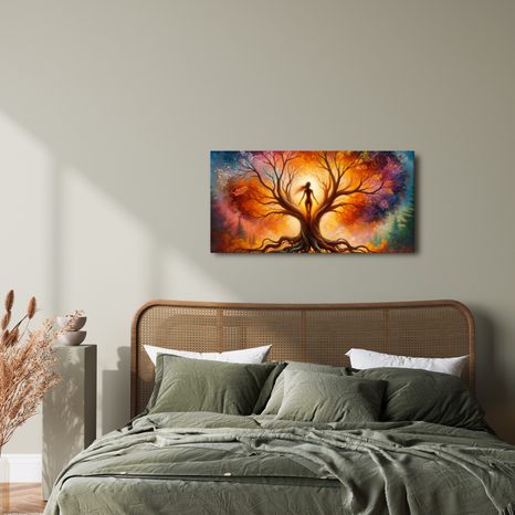 OBRAZ PODZIMNÍ STROM ŽIVOTA S POSTAVOU - OBRAZY STROMY ŽIVOTA - OBRAZY