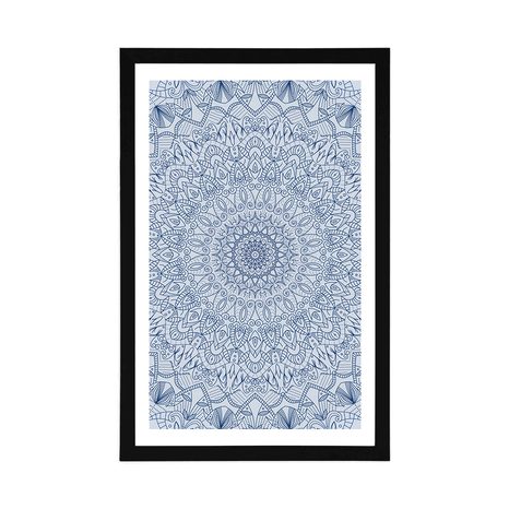 POSTER – MANDALA DECORATIVA DETTAGLIATA IN BLU - FENG SHUI - POSTER