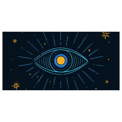 TABLEAU SUR TOILE – ŒIL COSMIQUE RAYONNANT - TABLEAUX PAR THÈME - TABLEAUX