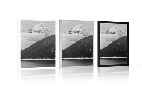 POSTER – PAESAGGIO INVERNALE IN BIANCO E NERO - NERO E BIANCO - POSTER