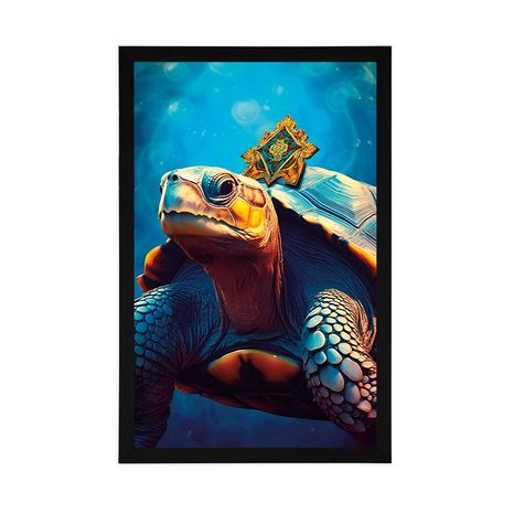 PLAKAT MODRO ZLATA ŽELVA - KRALJI KRALJESTVA ŽIVALI - PLAKATI